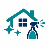 House and spray bottle logo artwork